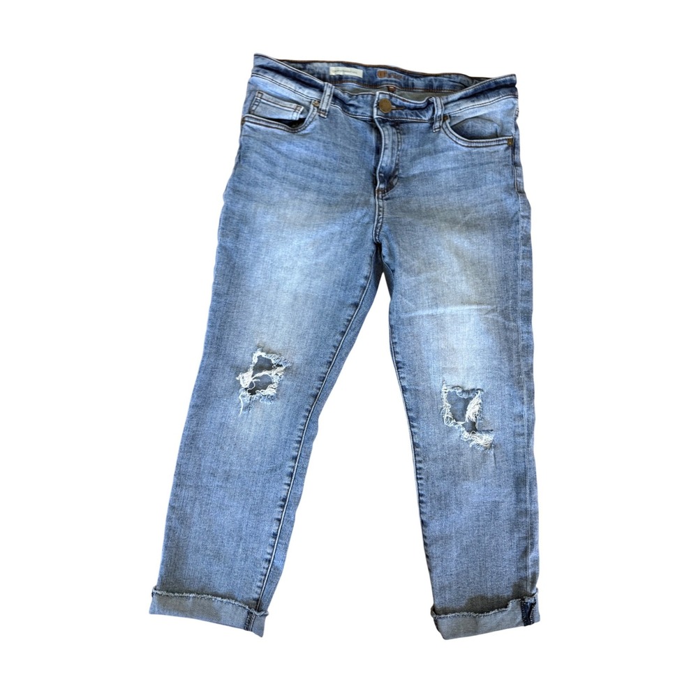 Kut from the Kloth‎ crop straight leg denim blue jeans
